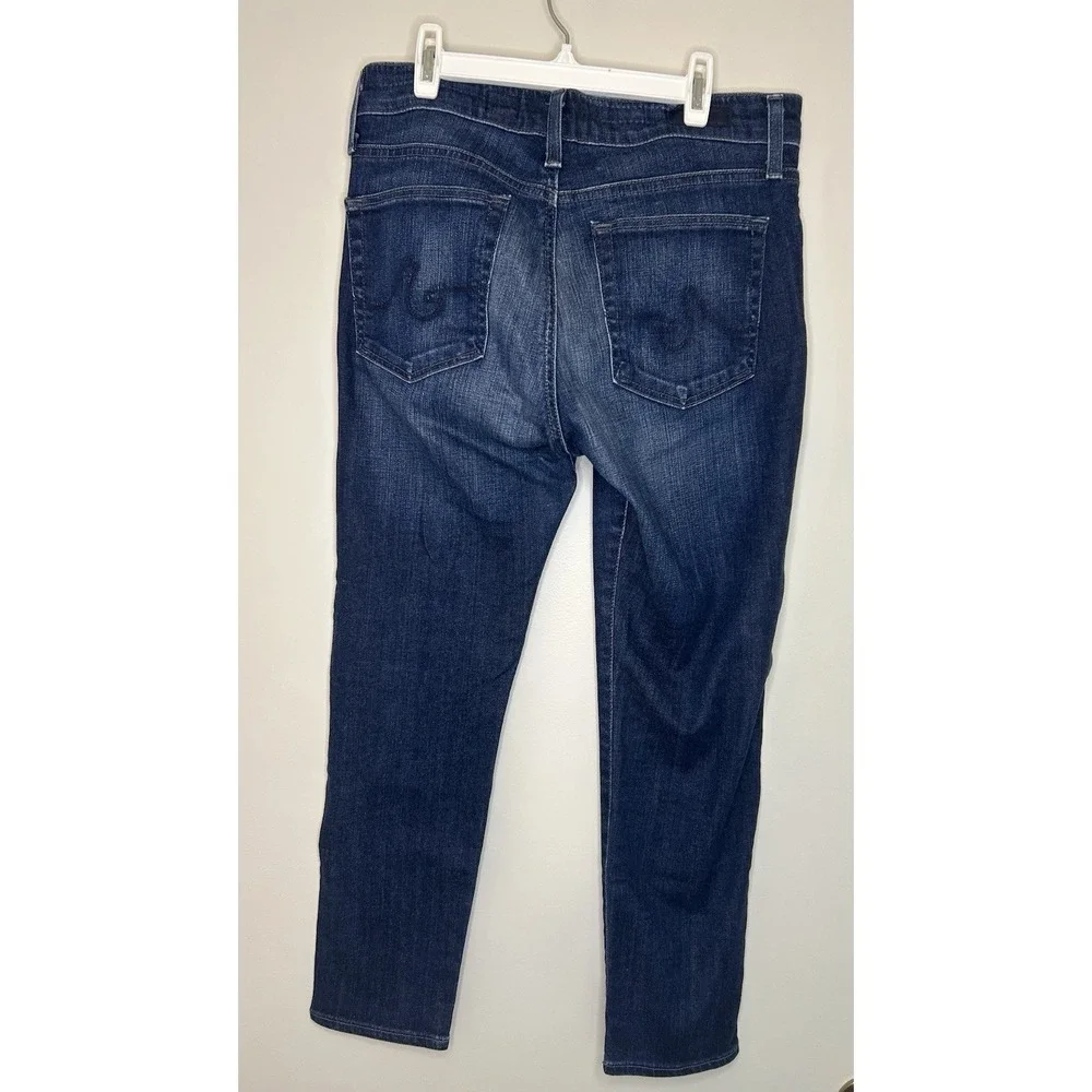 ADRIANO GOLDSCHMIED Blue Denim Farrah Skinny Crop High-Rise Jeans Womens 30
